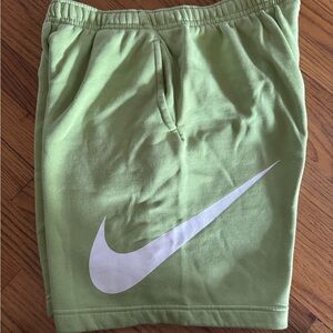 Nike Lime Green Shorts with White Swoosh